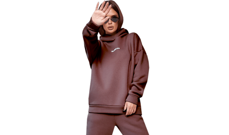 Теплий бавовняний костюм з капюшоном на футері з начосом, МОККО LUX (3х нитка, фліс) — картинка